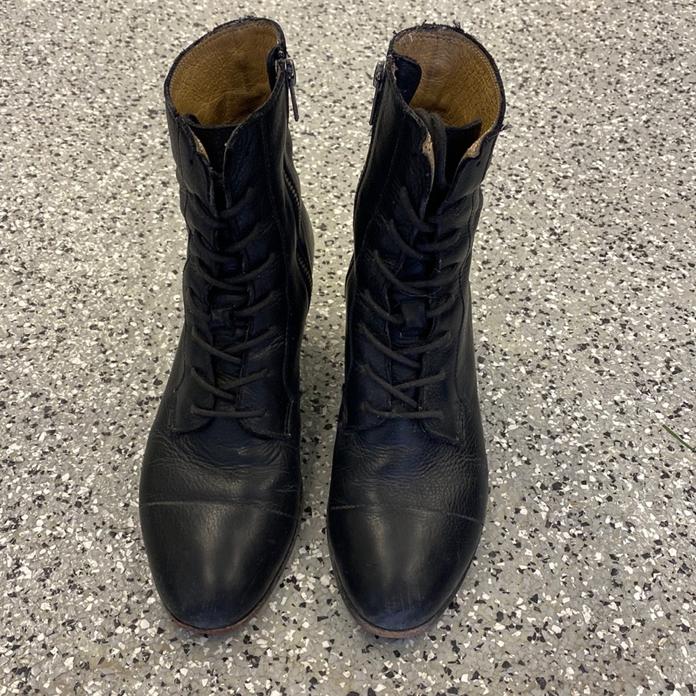 Black Leather Frye Boots
